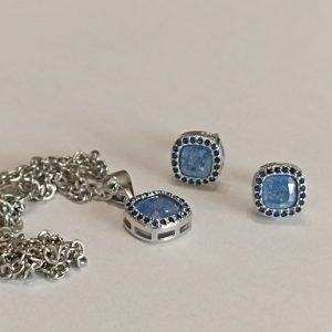 CONJUNTO DE PLATA RODIADA Y OPALO